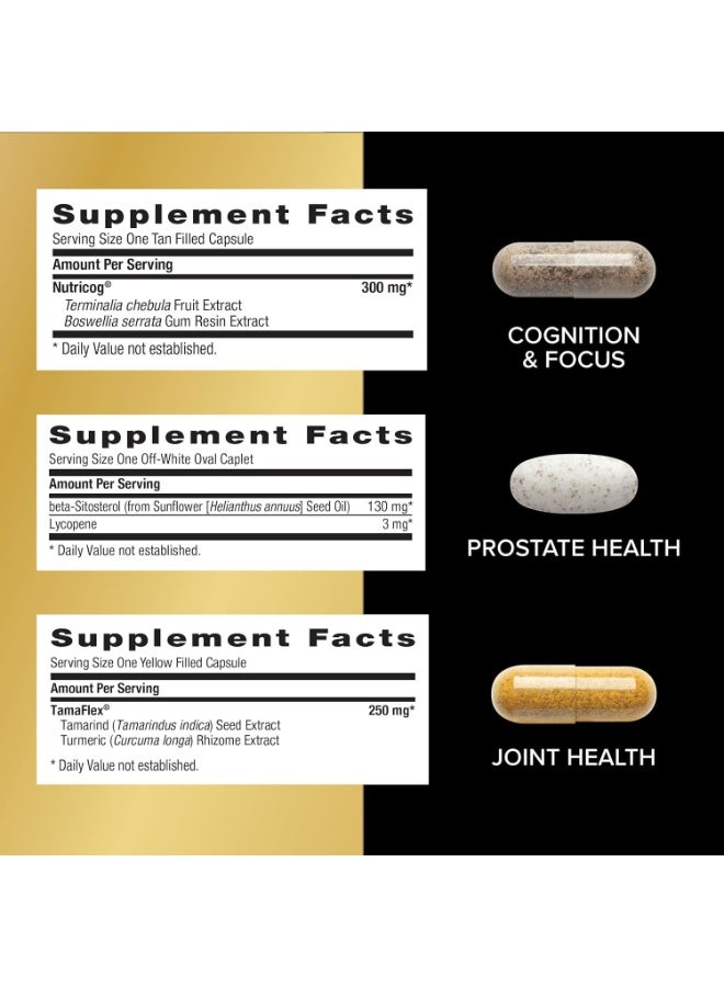 GNC Mega Men Whole Body Ultra Premium Vitapak Program, Best Nutrition Pack for Male Wellness, Convenient, 8 Products in 1 Packet, Memory, with Clinically Proven Ingredients, Joint Support, 30 svgs - Image 3